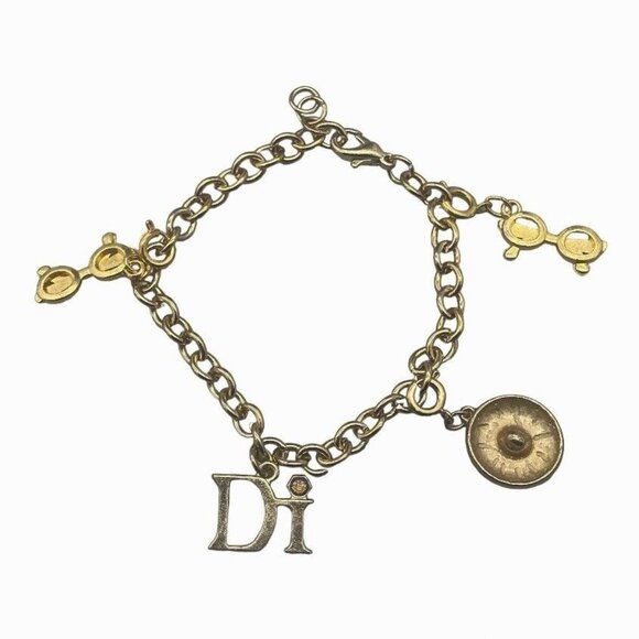 Diamond International Gold Tone Charm Bracelet - Picture 1 of 4